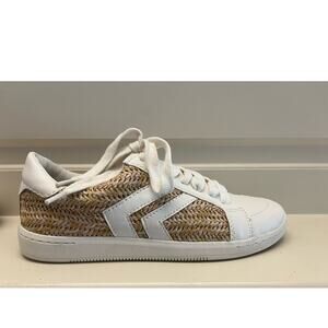 Dolce Vita Women's White Woven Raffia Slip-On Sneakers Casual Summer Flats 7.5M